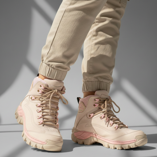 Coturno Feminino Couro Legítimo Rosa