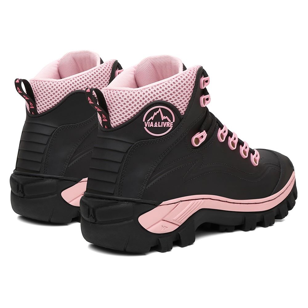 Coturno Feminino Couro Legítimo Rosa