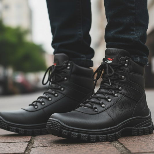 Bota Coturno Masculino Militar Adventure Couro Conforto