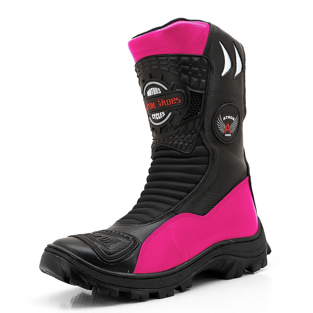 Bota Motociclista Couro Legítimo Cano Alto