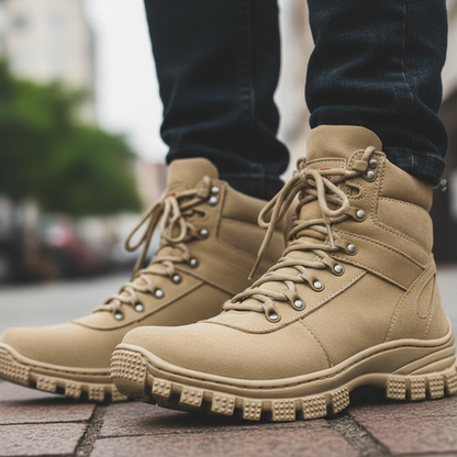 Bota Coturno Masculino Militar Adventure Couro Conforto