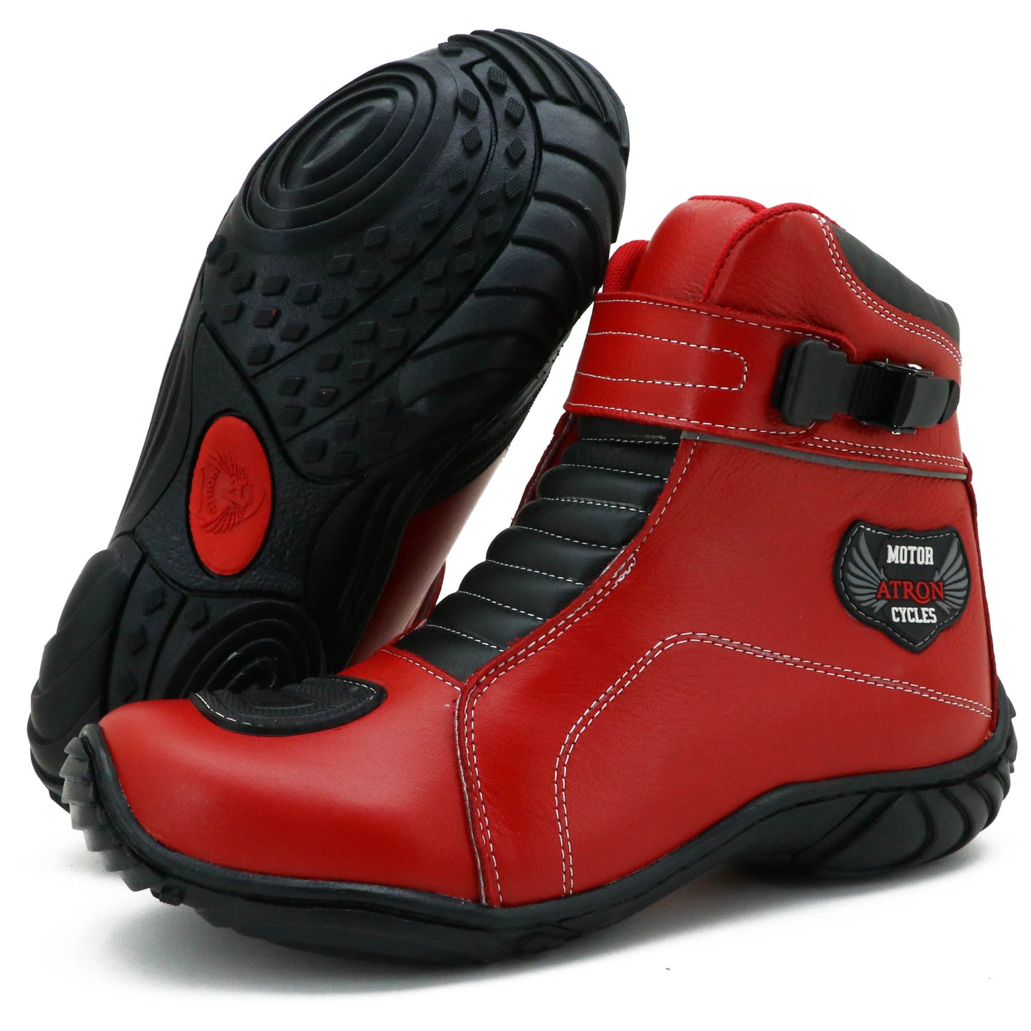 Bota Motociclista Couro Legítimo Ajustavel