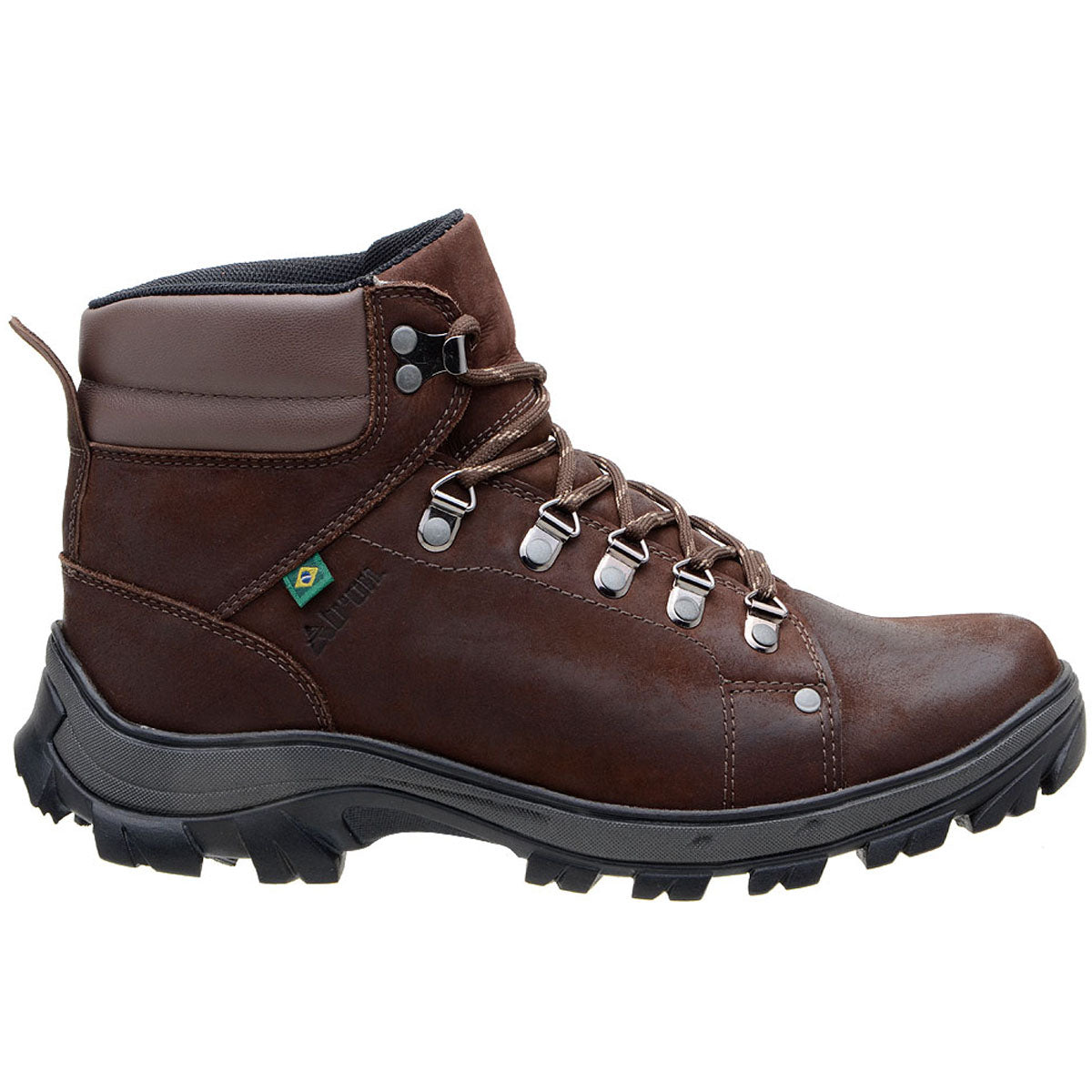 Bota Cano Médio Couro Legítimo Marrom