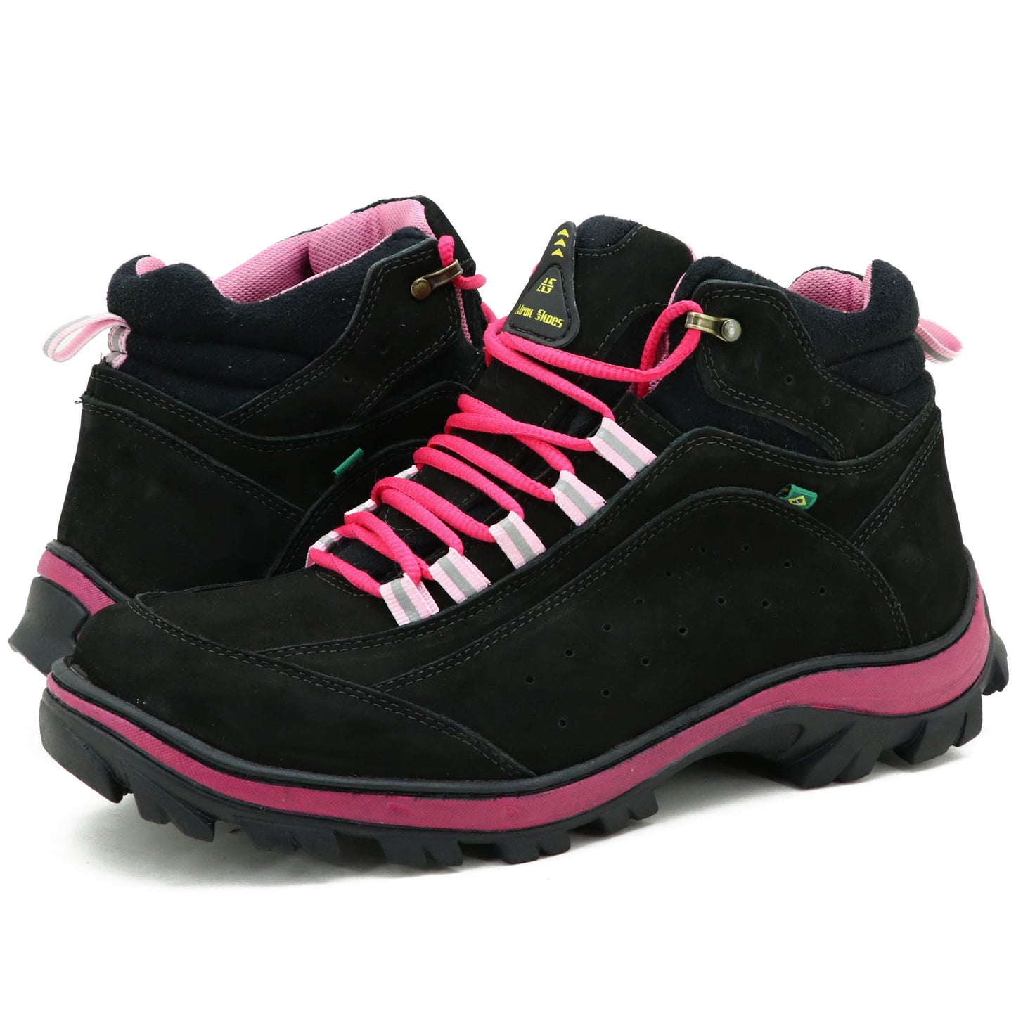Tênis De Trilha Adventure Feminino Rosa Em Couro