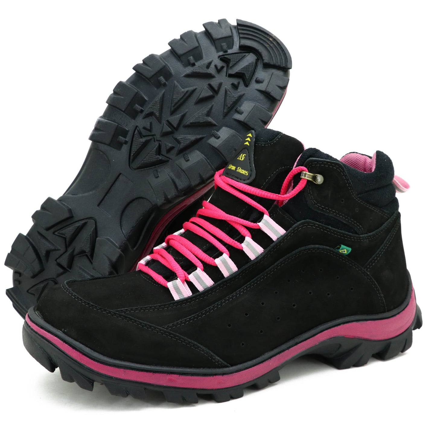 Tênis De Trilha Adventure Feminino Rosa Em Couro