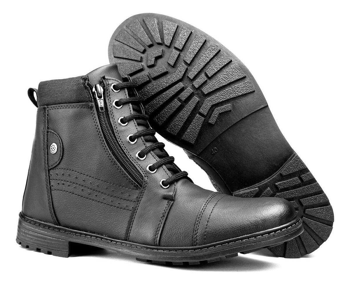 Bota Masculina Coturno Confortável Casual Macio Leve