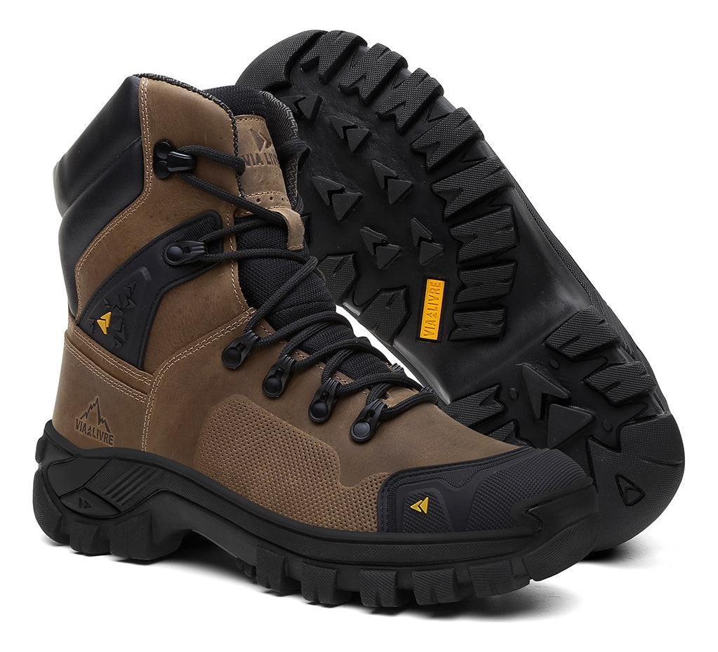 Bota Coturno Masculino Couro Legítimo Militar