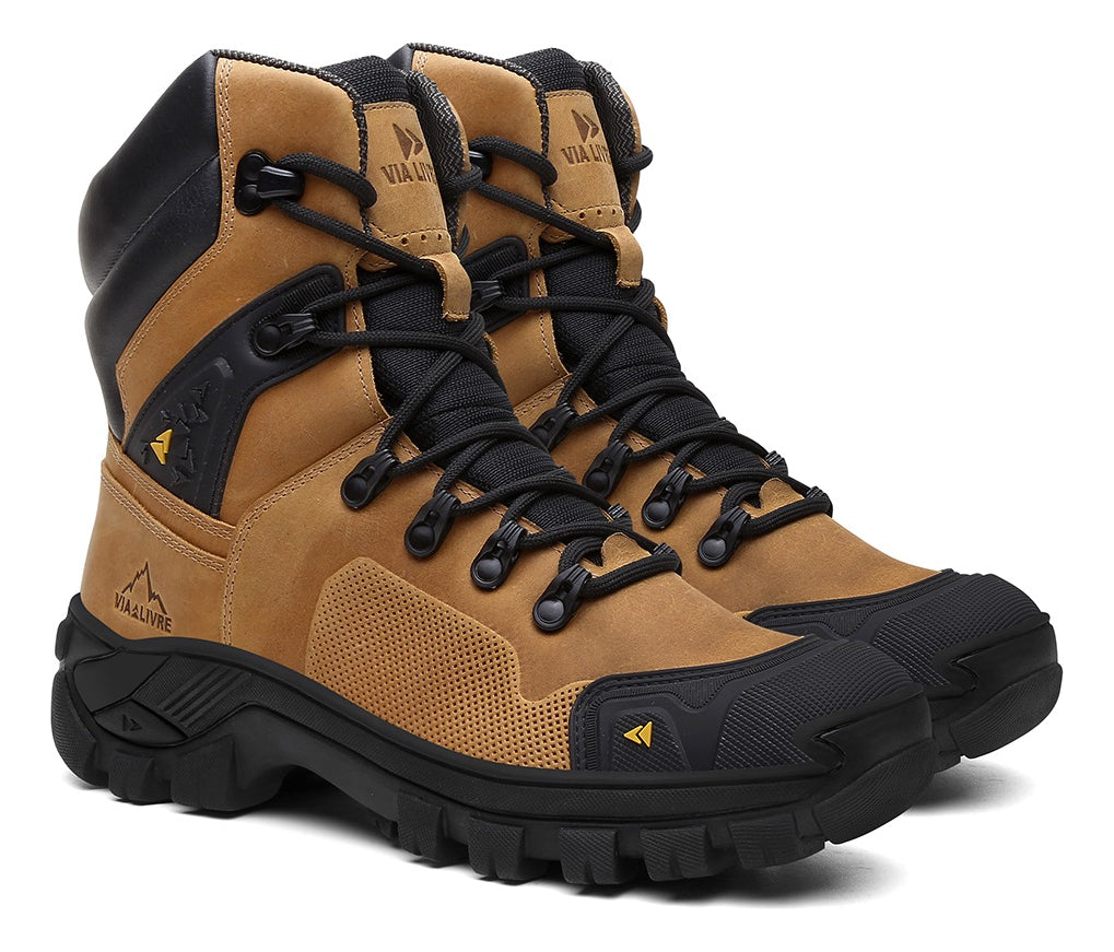 Bota Coturno Masculino Couro Legítimo Militar