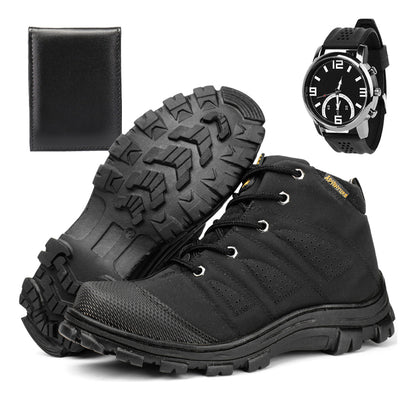 Bota Coturno Impermeável Masculina + Relogio + Carteira