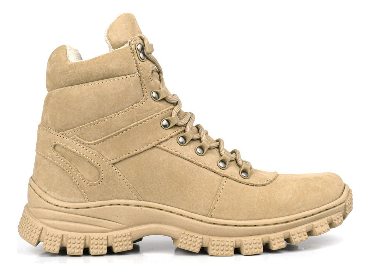 Bota Coturno Masculino Militar Adventure Couro Conforto