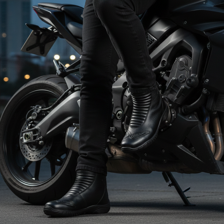 Bota Motoqueiro Couro Legítimo Confortável