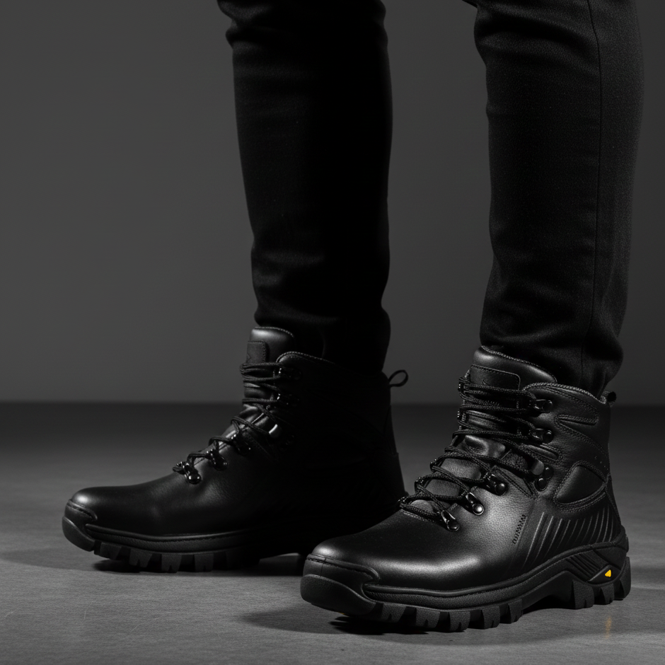 Coturno Cano Médio Couro Légitimo