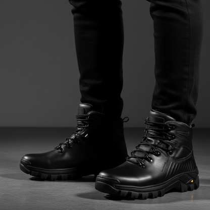 Coturno Cano Médio Couro Légitimo