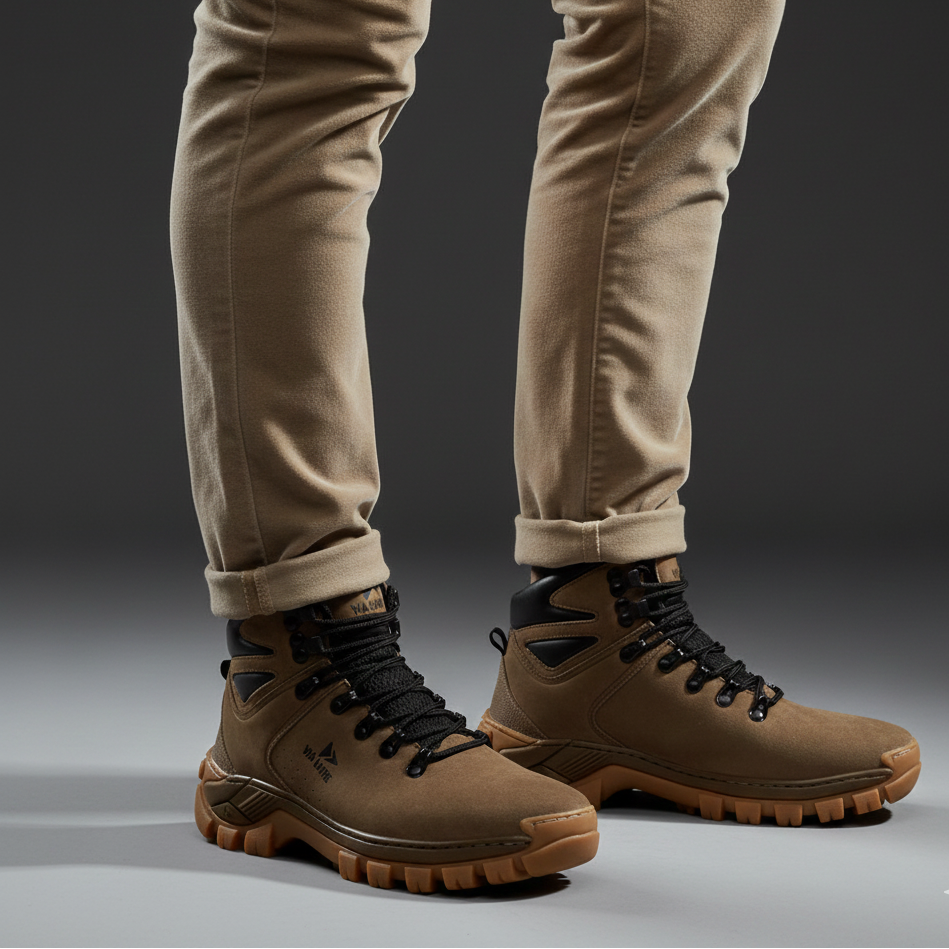 Bota  Cano Médio Couro Legítimo Marrom