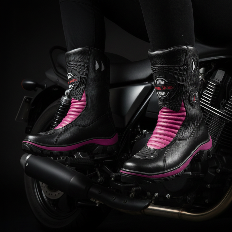Bota Motociclista Couro Legítimo Cano Alto