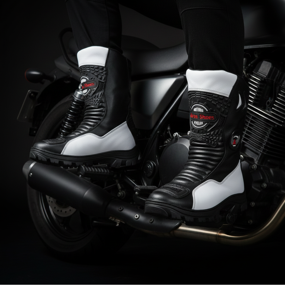 Bota Motociclista Couro Legítimo Cano Alto