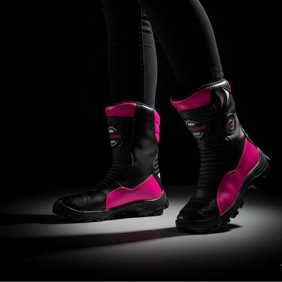 Bota Motociclista Couro Legítimo Cano Alto