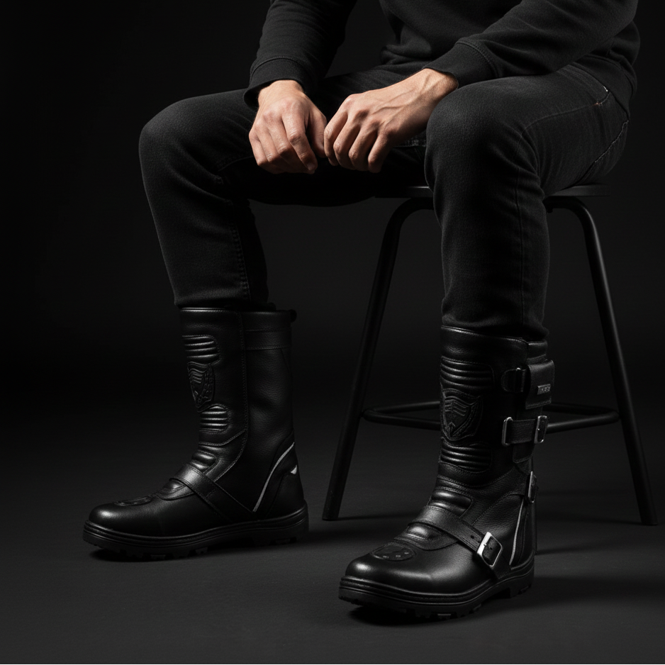 Bota Harley Motoqueiro Moto Couro Legitimo