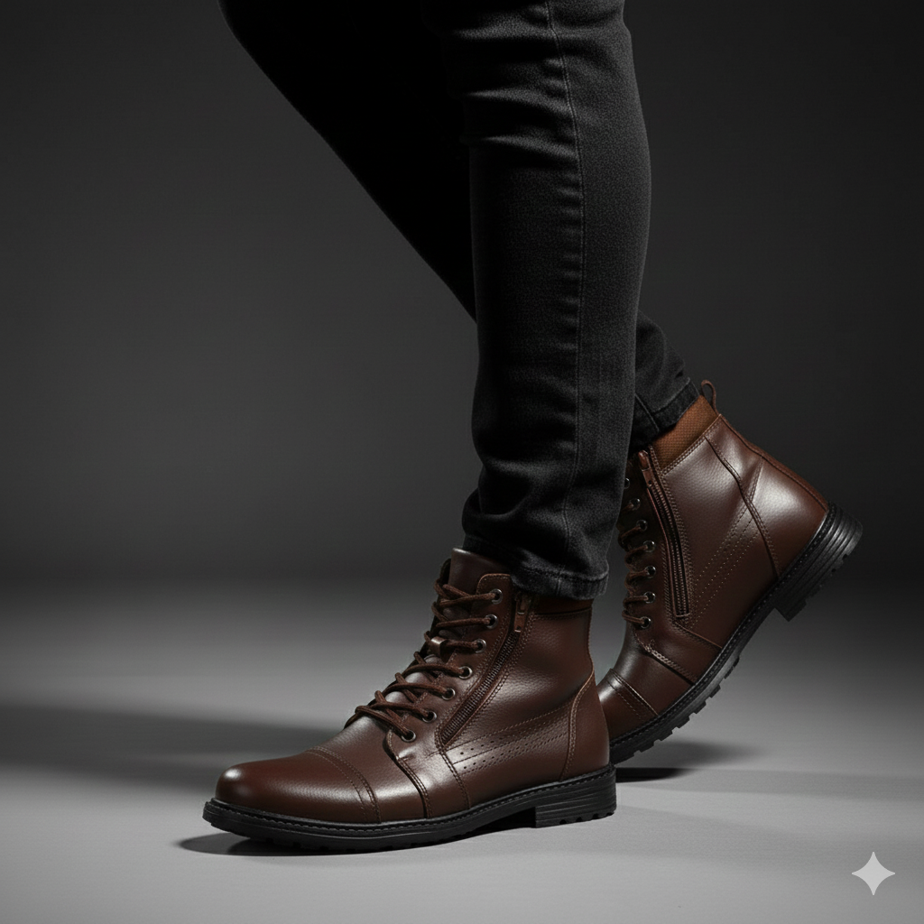 Bota Masculina Coturno Confortável Casual Macio Leve