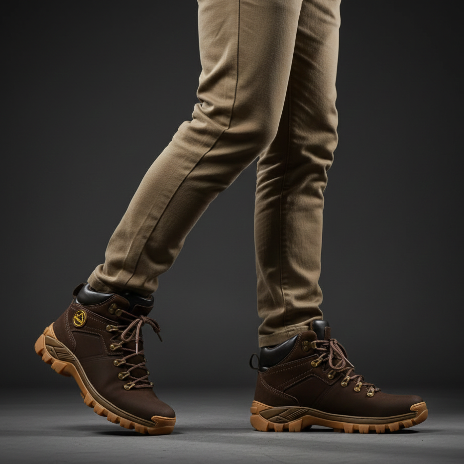 Coturno Couro Trilha Macio Vermelho