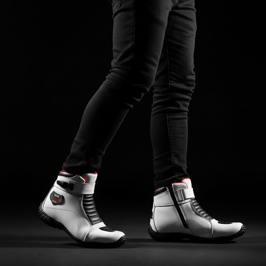 Bota Motociclista Couro Legítimo Ajustavel