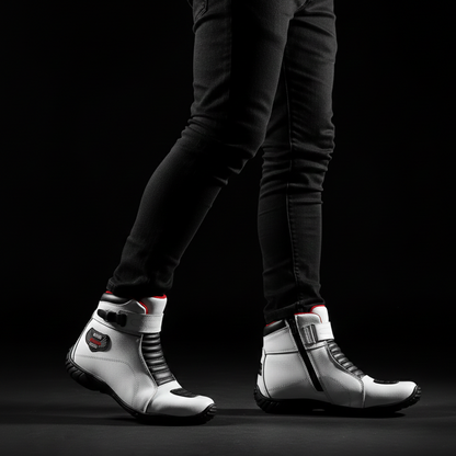 Bota Motociclista Couro Legítimo Ajustavel