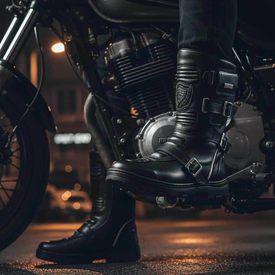 Bota Harley Motoqueiro Moto Couro Legitimo