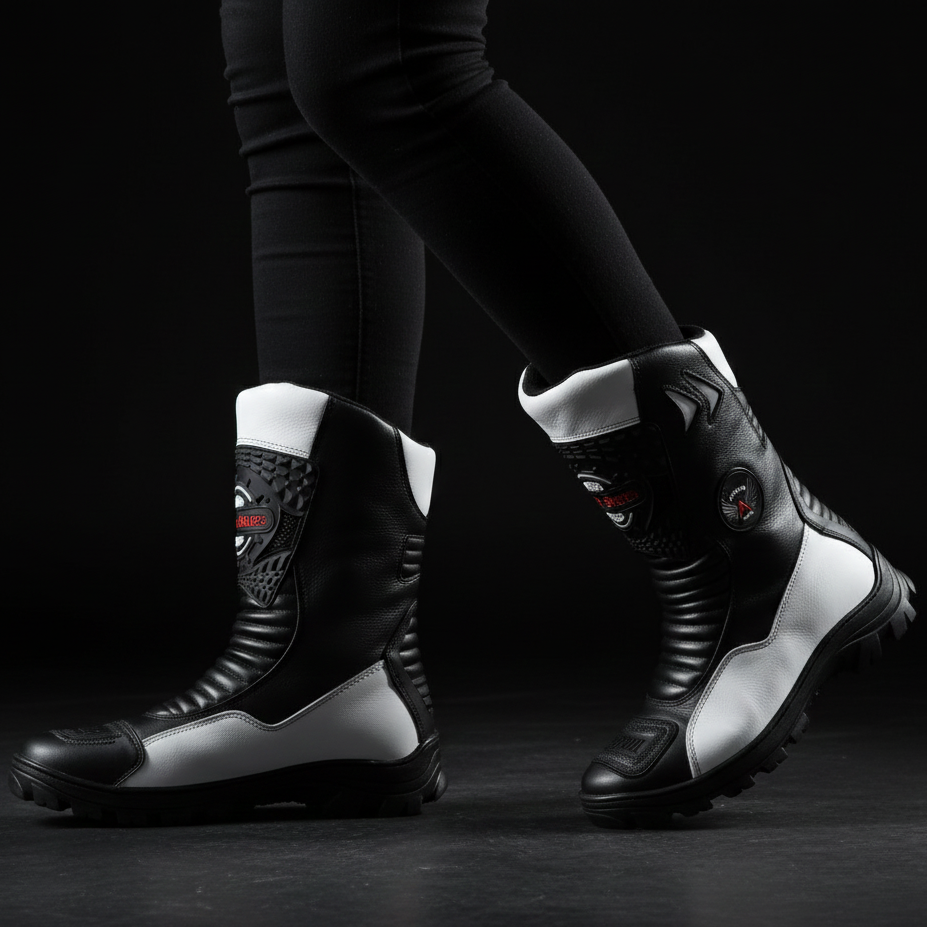 Bota Motociclista Couro Legítimo Cano Alto