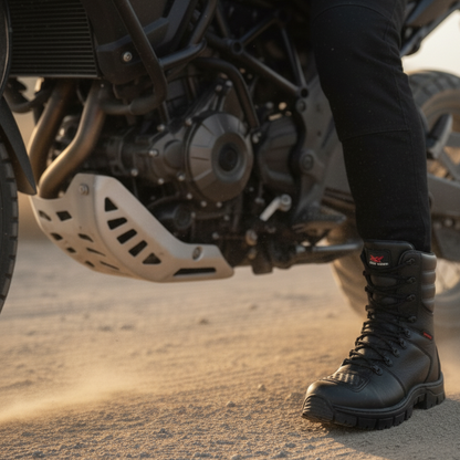 Bota Coturno Militar Couro Solado Antiderrapante + Relógio