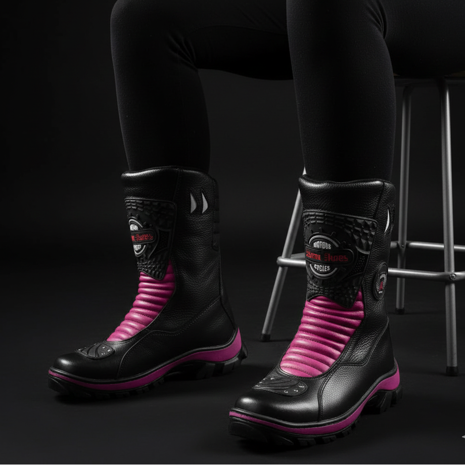 Bota Motociclista Couro Legítimo Cano Alto