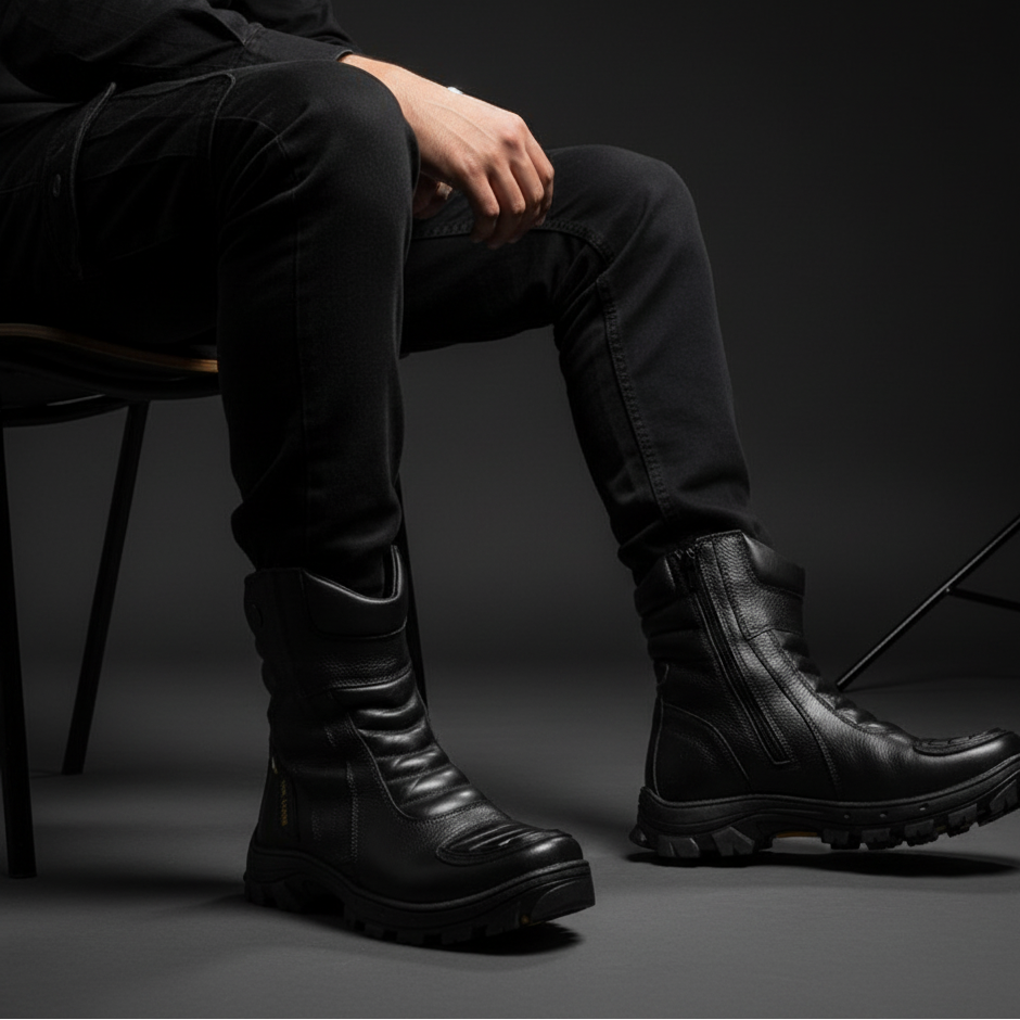 Bota Motoqueiro Masculina Segurança Conforto