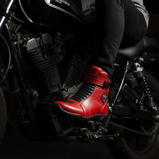 Bota Motociclista Couro Legítimo Ajustavel