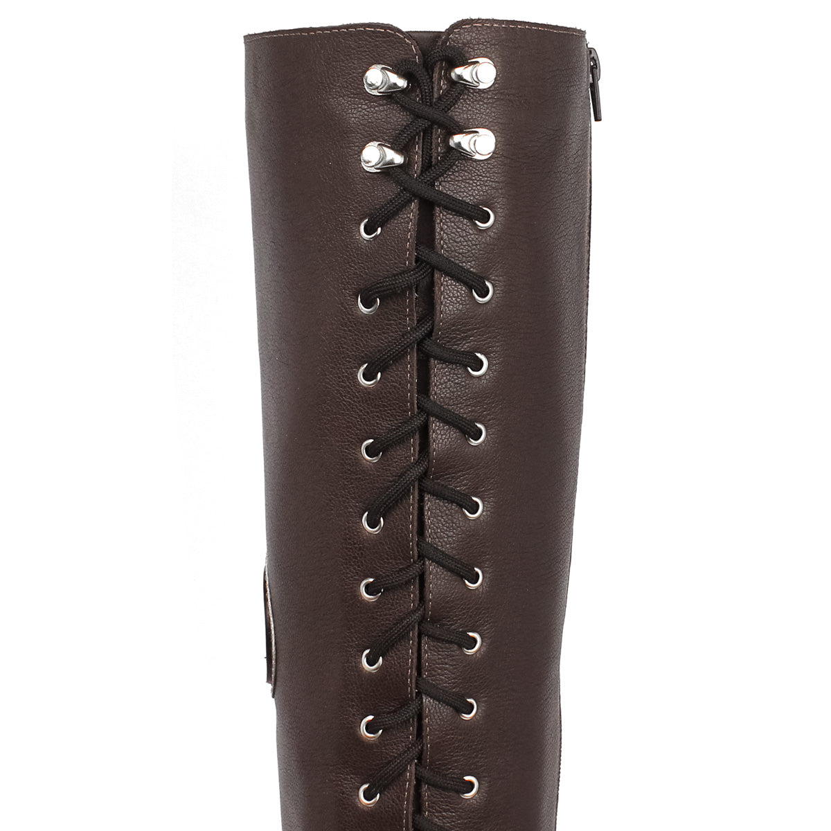 Bota Feminina Motociclista Rockeira Cano Alto Preto Couro&nbsp;