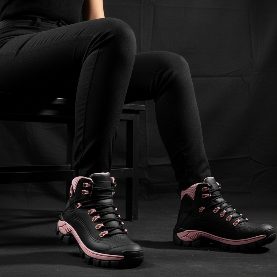 Coturno Feminino Couro Legítimo Rosa
