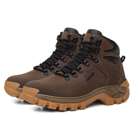 Bota  Cano Médio Couro Legítimo Marrom