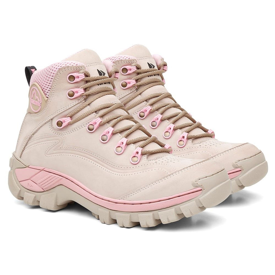 Coturno Feminino Couro Legítimo Rosa