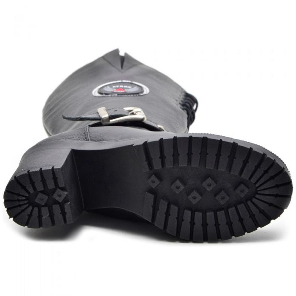 Bota Feminina Tratorado Com Fivela Couro Legitimo Motoqueira