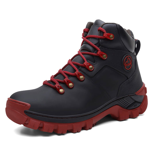 Coturno Couro Trilha Macio Vermelho